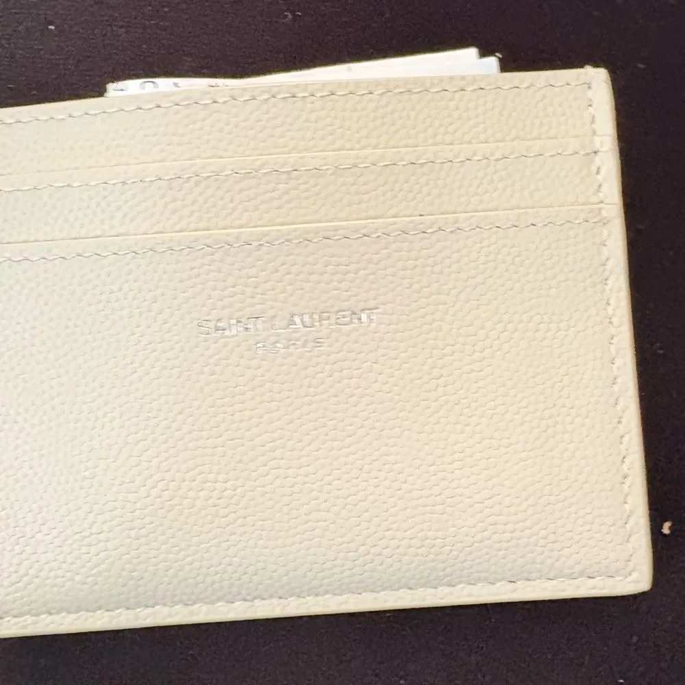 Brand new with coa Saint Laurent Beige Card Holder unisex new with dustbag